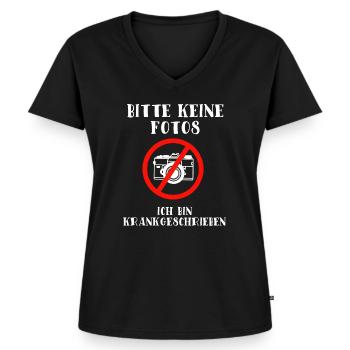 Festival - Frauen Premium Bio T-Shirt mit V-Ausschnitt - Schwarz - Vorne - AI Model Female 172 light (172cm)