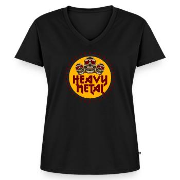 Heavy Metal - Women's Premium Organic V-neck T-shirt - black - Front - AI Model Female 172 light (172cm)