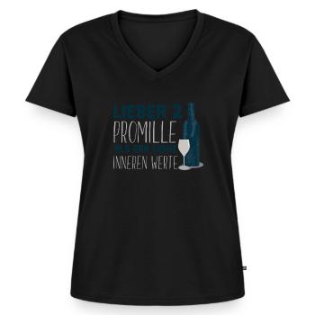 Wine - Women's Premium Organic V-neck T-shirt - black - Front - AI Model Female 172 light (172cm)