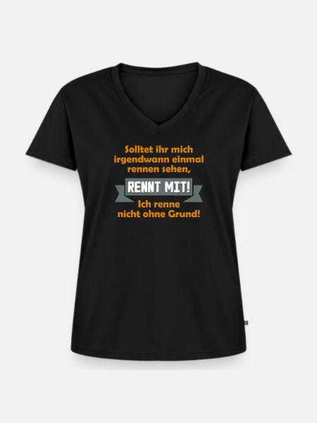 Lustiger Spruch - Frauen Premium Bio T-Shirt mit V-Ausschnitt - Schwarz
