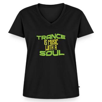 Trance - Frauen Premium Bio T-Shirt mit V-Ausschnitt - Schwarz - Vorne - AI Model Female 172 light (172cm)