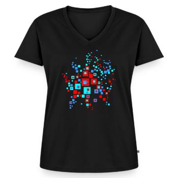 Grafik - Frauen Premium Bio T-Shirt mit V-Ausschnitt - Schwarz - Vorne - AI Model Female 172 light (172cm)