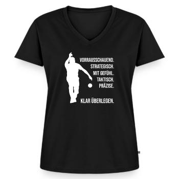Born To Boule Petanque Boccia Herren Boule Spielen - Frauen Premium Bio T-Shirt mit V-Ausschnitt - Schwarz - Vorne - AI Model Female 172 light (172cm)