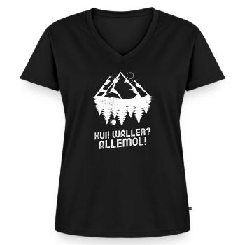 Westerwald Westerwälder Pfälzer Hui Wäller Pfalz - Frauen Premium Bio T-Shirt mit V-Ausschnitt - Schwarz - Vorne - AI Model Female 172 light (172cm)
