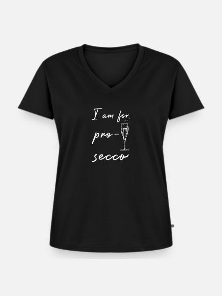 Feier Mädelsabend Prosecco feiern - Frauen Premium Bio T-Shirt mit V-Ausschnitt - Schwarz