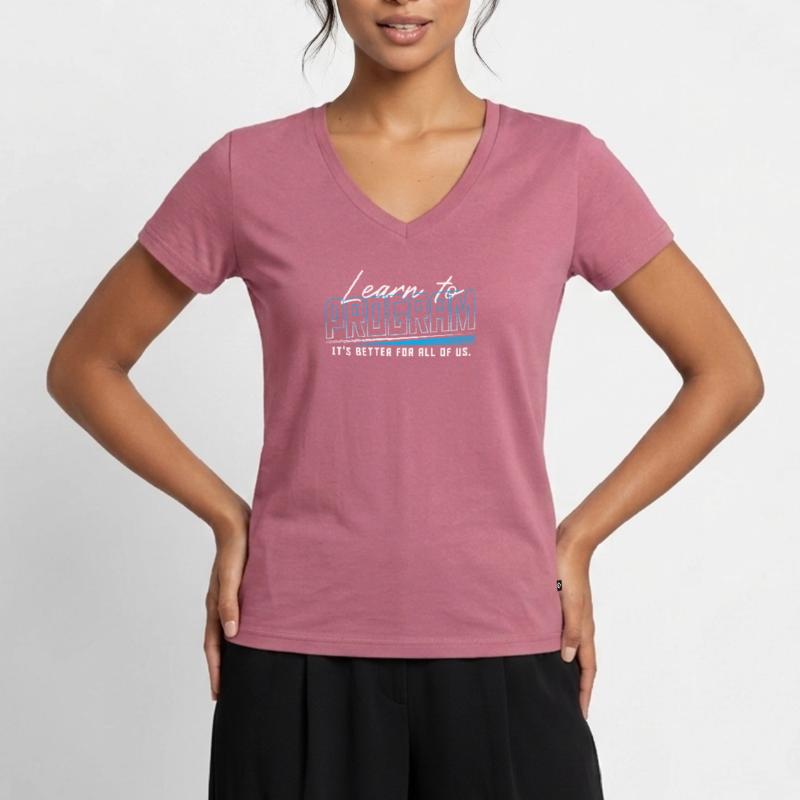 HTML Binary Code Hacking Programmer Women's Premium Organic V-neck T-shirt