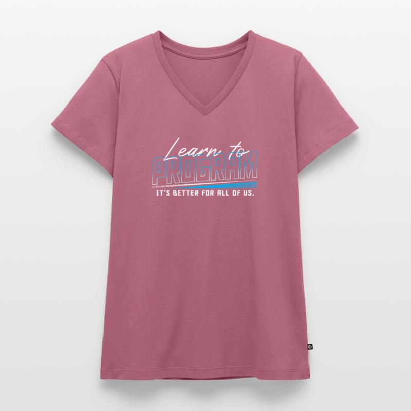 HTML Binary Code Hacking Programmer Women's Premium Organic V-neck T-shirt