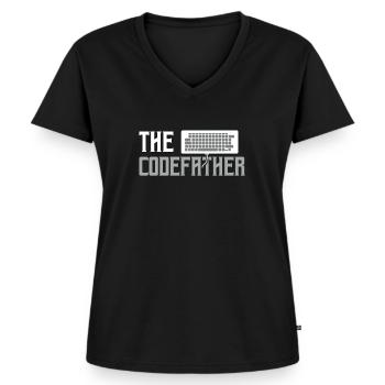 Software Programmierung Entwickler - Frauen Premium Bio T-Shirt mit V-Ausschnitt - Schwarz - Vorne - AI Model Female 172 light (172cm)