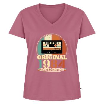 Original 1984 Retro Vintage Birthday Gift - Women's Premium Organic V-neck T-shirt - mauve - Front - AI Model Female 172 dark (172cm)