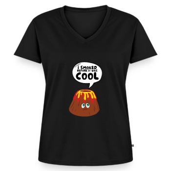 Volcanologists Geologist Magma Volcano - Frauen Premium Bio T-Shirt mit V-Ausschnitt - Schwarz - Vorne - AI Model Female 172 light (172cm)