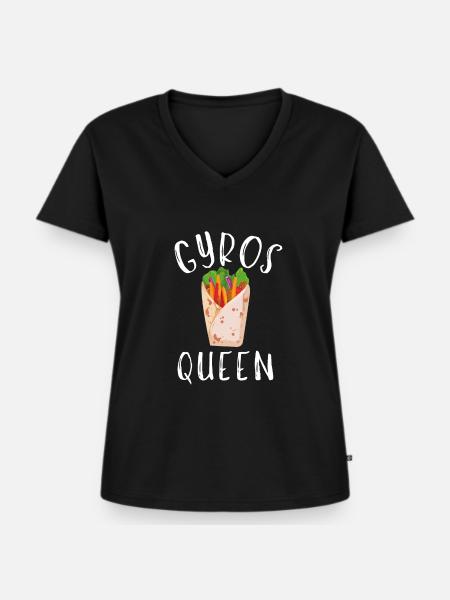 Got Gyros - Frauen Premium Bio T-Shirt mit V-Ausschnitt - Schwarz