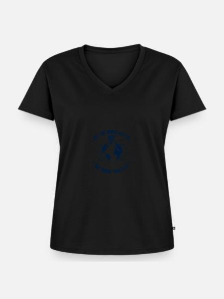 Weltanschauung Motivation Spruch text - Frauen Premium Bio T-Shirt mit V-Ausschnitt - Schwarz