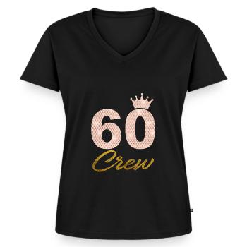 60 Party Crew 60. Geburtstag Party 60 Jahre alt - Frauen Premium Bio T-Shirt mit V-Ausschnitt - Schwarz - Vorne - AI Model Female 172 light (172cm)