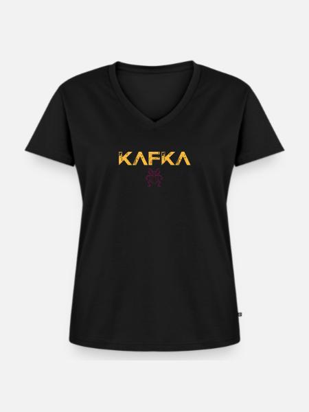 Kafka - Die Verwandlung - Frauen Premium Bio T-Shirt mit V-Ausschnitt - Schwarz