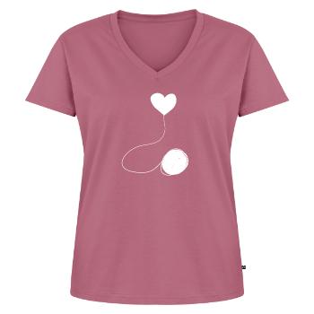herz grau symbol wolle faden linie - Frauen Premium Bio T-Shirt mit V-Ausschnitt - Mauve - Vorne - AI Model Female 172 dark (172cm)