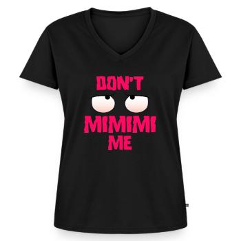 Lustige Sprüche mimimi - Frauen Premium Bio T-Shirt mit V-Ausschnitt - Schwarz - Vorne - AI Model Female 172 light (172cm)