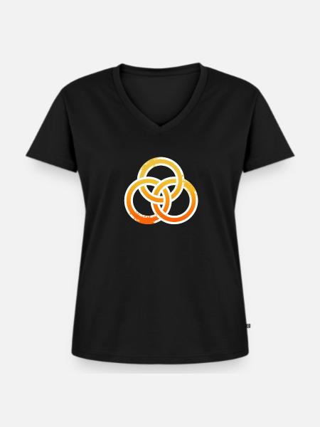 EINHEIT - Frauen Premium Bio T-Shirt mit V-Ausschnitt - Schwarz