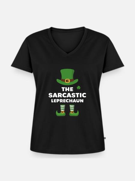 Der sarkastische Kobold - Frauen Premium Bio T-Shirt mit V-Ausschnitt - Schwarz