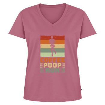 Coffee Poop Run Laufen Running - Women's Premium Organic V-neck T-shirt - mauve - Front - AI Model Female 172 dark (172cm)