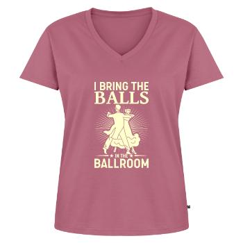 Tanzen Spruch Ballsaal Paartanz Tanz Tanzfläche - Frauen Premium Bio T-Shirt mit V-Ausschnitt - Mauve - Vorne - AI Model Female 172 dark (172cm)