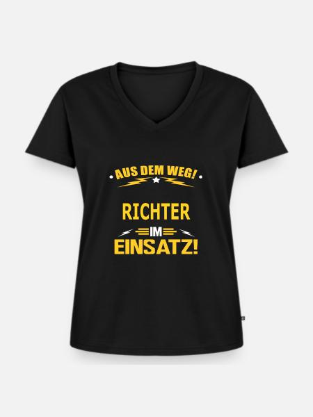 RICHTER - Frauen Premium Bio T-Shirt mit V-Ausschnitt - Schwarz
