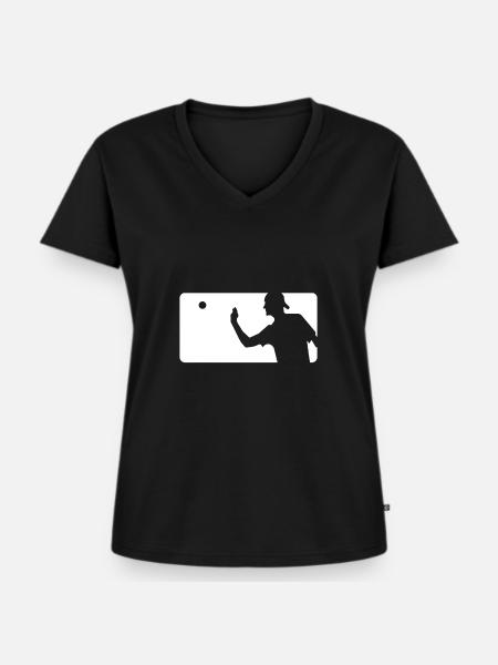 Bierpong - Frauen Premium Bio T-Shirt mit V-Ausschnitt - Schwarz