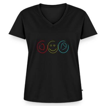 Délice de pilule - T-shirt encolure en V Premium bio Femme - noir - Devant - AI Model Female 172 light (172cm)