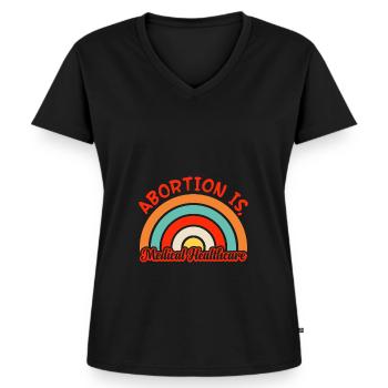 Abtreibung Ist, Medizinische Versorgung Nationale - Frauen Premium Bio T-Shirt mit V-Ausschnitt - Schwarz - Vorne - AI Model Female 172 light (172cm)