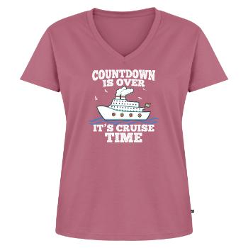 Countdown Is Over It's Cruise Time - Kreuzfahrt - Frauen Premium Bio T-Shirt mit V-Ausschnitt - Mauve - Vorne - AI Model Female 172 dark (172cm)
