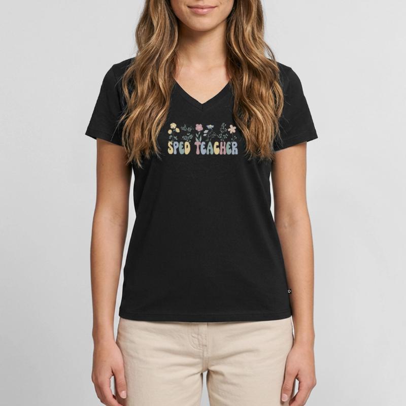 Enseignante en éducation de l’enfance en difficulté Éducation de l’enfance en difficulté École de l’enfance en difficulté T-shirt encolure en V Premium bio Femme