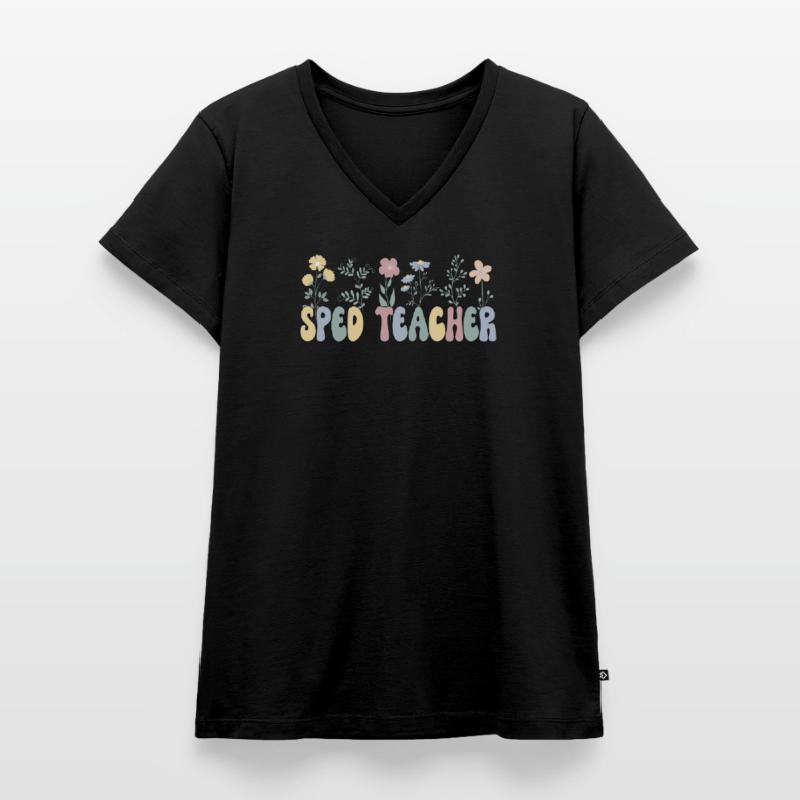 Enseignante en éducation de l’enfance en difficulté Éducation de l’enfance en difficulté École de l’enfance en difficulté T-shirt encolure en V Premium bio Femme