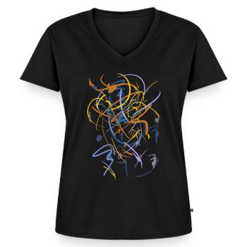 Abstrakt - Frauen Premium Bio T-Shirt mit V-Ausschnitt - Schwarz - Vorne - AI Model Female 172 light (172cm)