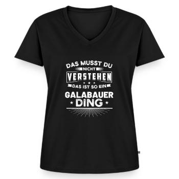 Galabauer Galabau Landschaftsgärtner Spruch Beruf - Frauen Premium Bio T-Shirt mit V-Ausschnitt - Schwarz - Vorne - AI Model Female 172 light (172cm)