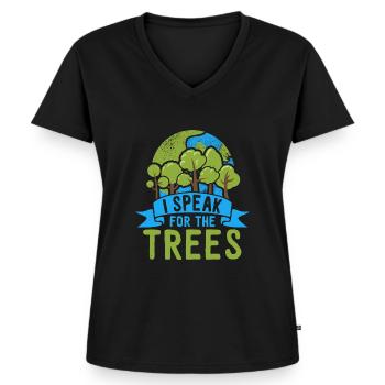 Nature Lover Awareness I Speak For The Trees - Women's Premium Organic V-neck T-shirt - black - Front - AI Model Female 172 light (172cm)