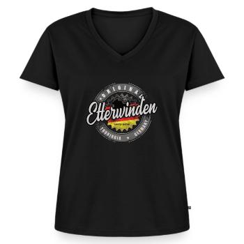Original Germany Thüringen Etterwinden - Frauen Premium Bio T-Shirt mit V-Ausschnitt - Schwarz - Vorne - AI Model Female 172 light (172cm)