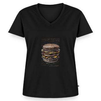 Hamburg sketch Leonardo da Vinci - Women's Premium Organic V-neck T-shirt - black - Front - AI Model Female 172 light (172cm)
