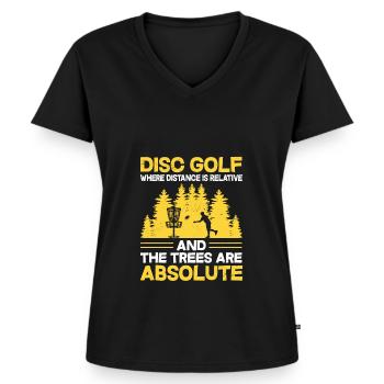 Disc Golf Player Disc Golfer Frisbee Player Par Pu - T-shirt encolure en V Premium bio Femme - noir - Devant - AI Model Female 172 light (172cm)
