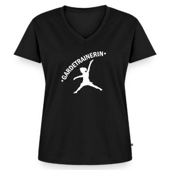 Karneval Garde Tanzen Fasching - Frauen Premium Bio T-Shirt mit V-Ausschnitt - Schwarz - Vorne - AI Model Female 172 light (172cm)