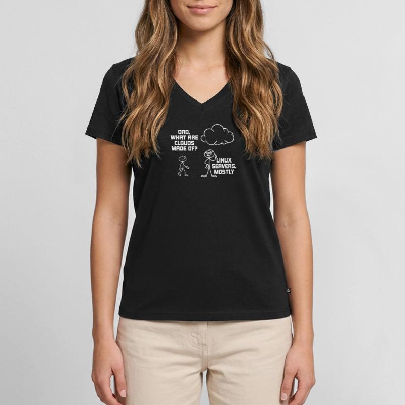 Linux Servers Computer Cloud Frauen Premium Bio T-Shirt mit V-Ausschnitt