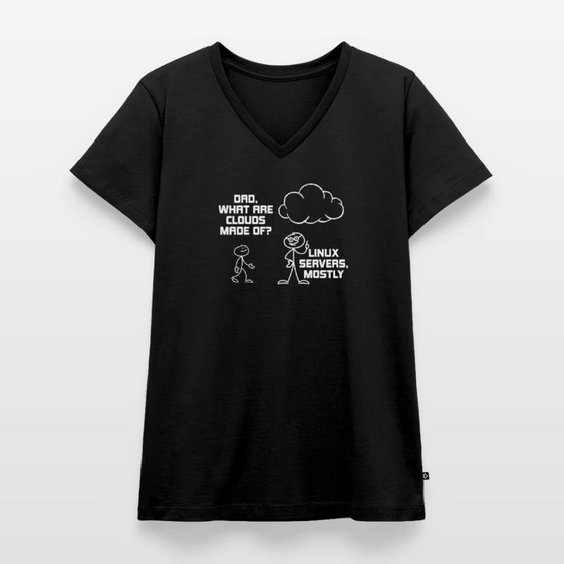 Linux Servers Computer Cloud Frauen Premium Bio T-Shirt mit V-Ausschnitt