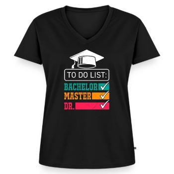 Doktor 2022 Doktortitel Promotion bestanden - Frauen Premium Bio T-Shirt mit V-Ausschnitt - Schwarz - Vorne - AI Model Female 172 light (172cm)