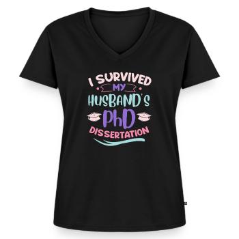 Doktor 2022 Doktorarbeit des Mannes Ehemann - Frauen Premium Bio T-Shirt mit V-Ausschnitt - Schwarz - Vorne - AI Model Female 172 light (172cm)