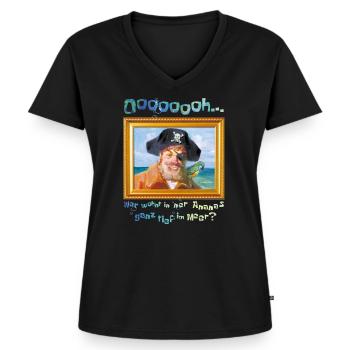SpongeBob Schwammkopf Painty Pirat Lustiger Spruch - Frauen Premium Bio T-Shirt mit V-Ausschnitt - Schwarz - Vorne - AI Model Female 172 light (172cm)