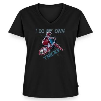 Cool BMX propre bmx tricks et cascades - T-shirt encolure en V Premium bio Femme - noir - Devant - AI Model Female 172 light (172cm)