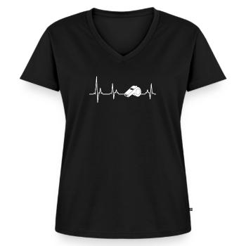 Pfeife Schiedsrichter Schiri - Frauen Premium Bio T-Shirt mit V-Ausschnitt - Schwarz - Vorne - AI Model Female 172 light (172cm)