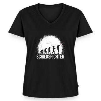Schiedsrichter - Frauen Premium Bio T-Shirt mit V-Ausschnitt - Schwarz - Vorne - AI Model Female 172 light (172cm)