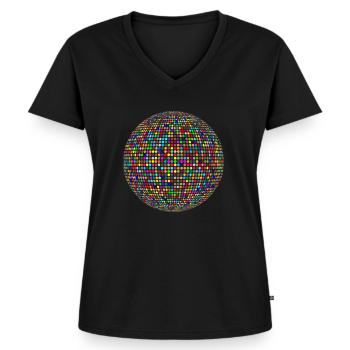 disco ball - Women's Premium Organic V-neck T-shirt - black - Front - AI Model Female 172 light (172cm)