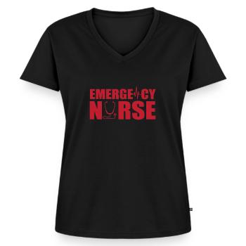 Emergency nurse - Women's Premium Organic V-neck T-shirt - black - Front - AI Model Female 172 light (172cm)