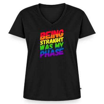 Homosexualität LGBT CSD Gay Pride - Frauen Premium Bio T-Shirt mit V-Ausschnitt - Schwarz - Vorne - AI Model Female 172 light (172cm)