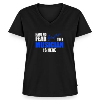 Musiciens - T-shirt encolure en V Premium bio Femme - noir - Devant - AI Model Female 172 light (172cm)